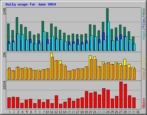 Daily usage for June 2024