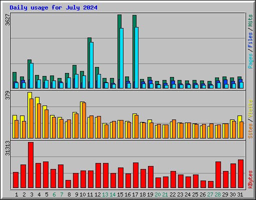 Daily usage for July 2024