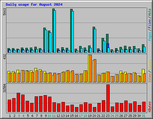 Daily usage for August 2024
