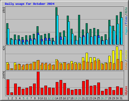 Daily usage for October 2024