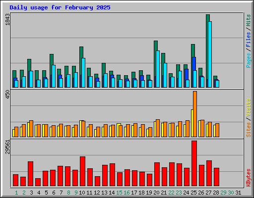 Daily usage for February 2025