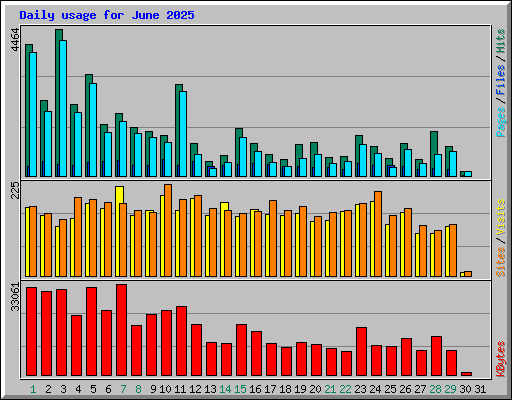 Daily usage for June 2025