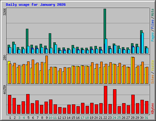 Daily usage for January 2026